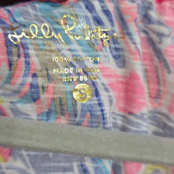 Lilly Pulitzer Alia Beach Cover-Up Loungewear Vibrant Colors Palm Trees Sz S EUC - Picture 2 of 9